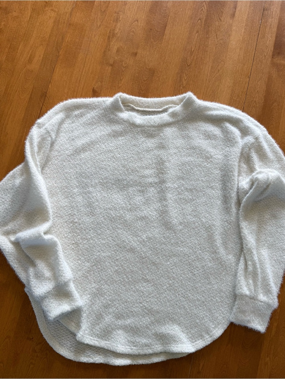 Classic White Womens Crewneck Sweater - Soft Textured Knit